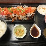 Fuku Warai Tei - 鶏の竜田揚げトマト＆オニオン定食¥1000-