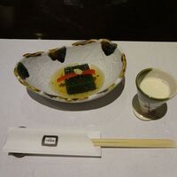 豆腐懐石 くすむら - 口取り　モロヘイヤ豆腐