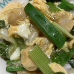 あじわいの朝 - 葉玉ねぎと玉麩の玉子とじ丼に…