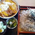 そば処いずみ - カツ丼セット950円＋100円（ざるそばに変更）