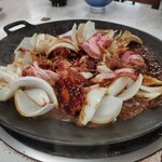 伊賀食堂 - ミックス定食＋牛バラ定食＋キモ追加