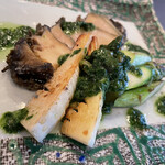 鉄板焼 桂 - 鮑と筍の鉄板焼き 香草バターの香り