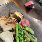 鉄板焼 桂 - 焼き野菜も美味しかった