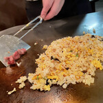 鉄板焼 桂 - 調理中