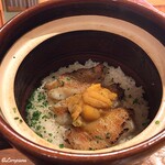 御料理 寺沢 - 喜知次､帆立貝柱､海胆の炊込み