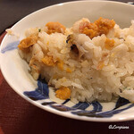 御料理 寺沢 - 喜知次､帆立貝柱､海胆の炊込み