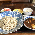 ふじた - 黒カレーつけそば（白ごはん付き）