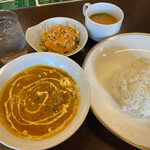 インド料理専門店 マサラ・マスター - Bランチチキンカレー935円(辛口、ライス、アイスコーヒー)