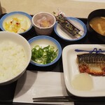 Matsuya - さばの塩焼き定食(ごはんミニ、選べる小鉢は納豆)