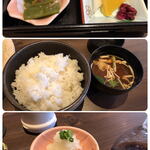 Tonkatsu No Hiro - 小鉢、漬物、ご飯、味噌汁、大根おろし