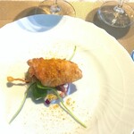 La Brianza - 三重県産メバルフリットかじや農園のお野菜アメーラトマトヨーグルトマリネ。プリプリのメバル、マリネの酸味と絶妙マッチ☆