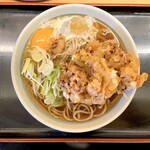 かのや - ゲソ天そば（470円）＋生玉子（60円）