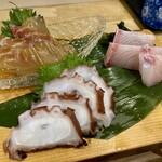 魚幸 - 本日の刺身「三点盛り」980円也。