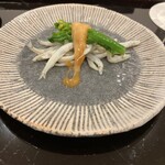 あま木 - 氷魚と菜花とこのわた