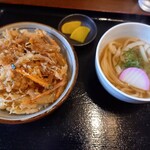 手打うどん わか竹 - かき揚げ丼、ミニうどんセット