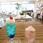 モトハマヤ - ドリンク写真:空色＆桜色