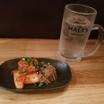 魚骨ラーメン 鈴木さん - さんまキムチとレモンサワー