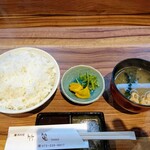 竹笛 - 令和元年6月 ランチタイム 竹セットのご飯、みそ汁、漬物