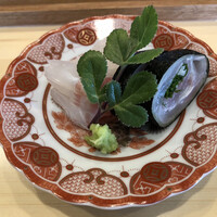 日本料理 五感 - 刺身　鯛　鯵の砧巻き　（天草産）