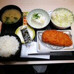 松のや - 特朝ロースかつ定食、小鉢付き