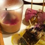 アンブレイス - 前菜はハモとカモとガスパッチオ