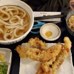 讃岐うどん 白庵 - げそ天セット・あつあつ（家人）