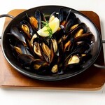 Mussels steamed in white wine