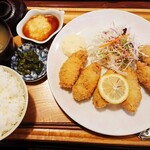 喫茶 俺ん家゛ - カキフライ定食　1,100円　2020/12