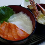 いかサーモン丼