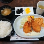 Tonkatsu Yashi - 日替りランチ エビフライ