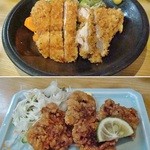 食事処 ときわ - Sep-12　チキンカツ　鯨の竜田揚げ