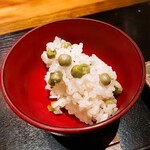 炭火割烹 白坂 - ⚫グリンピースご飯
