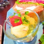 ノーザンテラスダイナー - たっぷりのフィリングサンドウィッチプレートディナー　１８００円（税込）のデザートのアップ【２０２１年３月】