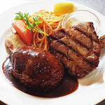 洋食コノヨシ - 特製ハンバーグとコノヨシポーク（グリル）の盛り合わせ