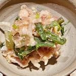 とり茶太郎 - ホロホロ鳥のなめろうは野蒜と芹が効いています