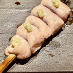 とり茶太郎 - 比内地鶏のささみさび焼き　後半戦も押し迫ってからのさび焼きです　敢えて淡白な串をここに持ってくるということは旨味に絶対の自信があるんですね