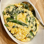 かつぎや - ふんわりにら玉は本当にふわふわ　エアリーな食感に韮のシャキシャキが最高の組み合わせ