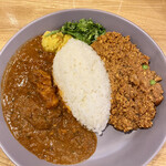 カレーのおじさま FISH - 2種コンボ(キーマ＋ポーク)(ちょこっとパクチートッピング)