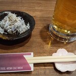 あさの屋 - 乾杯だ～。日がまだ高いぞ～。