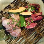 牛匠 ひむか - ひむかランチセット(バラ、ハラミ、鶏もも、焼き野菜)