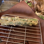 天寿ゞ - ゴロッと束インゲン。食べると野菜の旨味がジュワッと。塩でもつゆでも楽しみました。