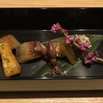 大はし - 鱈 たらのこ 筍木の芽あえ ホタルイカ 蕗 白和え