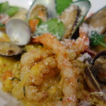 Seafood paella-style risotto