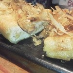 ミョウガ味噌と納豆をはさんだ栃尾の油揚げ
          