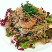 神田 雲林 - 芝エビと挽肉の北京風塩酢 冷やし麺