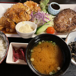 醍醐 - ハンバーグ&チキン南蛮定食　1200円