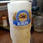 くるまやラーメン - キンッキンの生ビール。