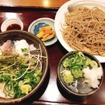 独活庵 - 日替わりお蕎麦セット　海鮮丼　¥1000