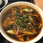 Sumibi Dainingu Tatsuya - ピリ辛鶏つけ蕎麦　スープ