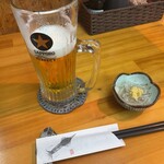 Kane kichi - 生ビールとお通し